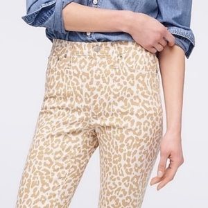 J. Crew 10” high rise toothpick leopard jeans